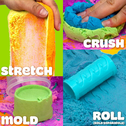 Play-Doh Sand Castle Bucket, 5 Colors & Scents of Play Sand, Resealable Cans with 5 Fun Tools, Sand Castle Building Kit, Creativity for Kids Sensory Bin, Toys for Soft Play