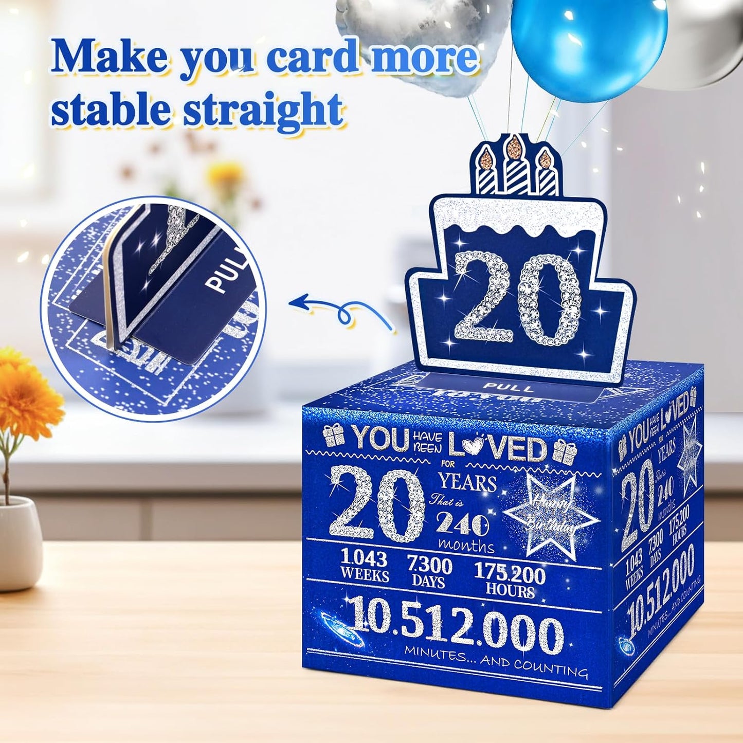 10 Happy Birthday Money Box for Cash Gift, 10th Birthday Decorations for Boys and Girls, Gifts for 10 Year Old Boy, Boy Gift Ideas, Cool Things for Teen -Blue with 100PCS Bags