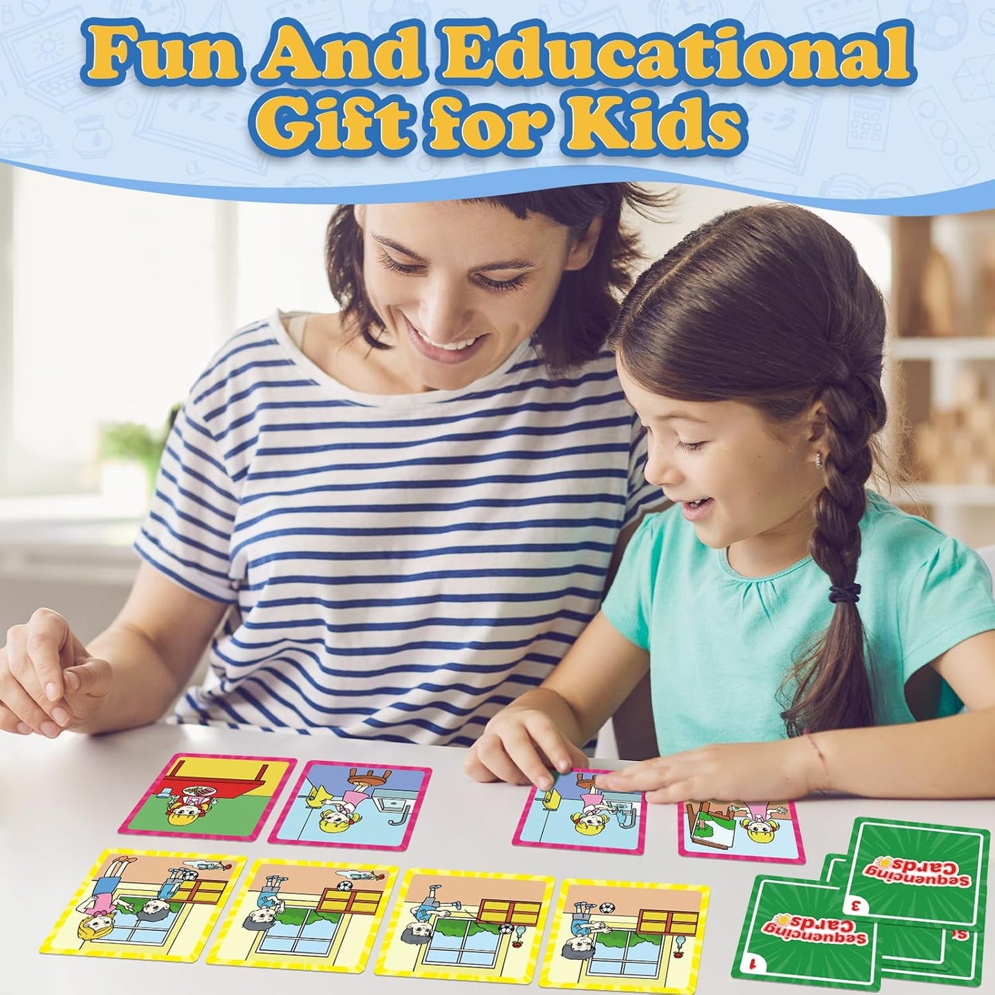 Kasfalci Sequencing Cards, Sequence Game for Kids, Speech Therapy Materials for Autism, Improve Storytelling,Social Skills, Sentence Building, Preschool Learning Activities for Classroom & Homeschool