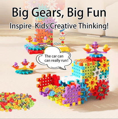 234Pcs Electric Montessori Building Blocks for Toddlers 3-5 4-8, Motorized Gear Construction Toy with Power Drill, STEM Educational Learning Set for Kids, DIY Moving Models, Birthday Gift for Boys