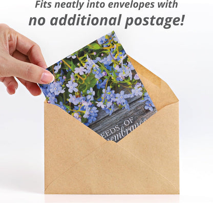 Grateful Memories Dove with Bird and Butterfly Mix Seed Favor Packets - Gardening Gifts - Wild Flower Seeds for Planting - Garden or Indoor Plant Flowers - Growing Plants in Memory