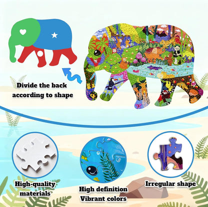 GIVEITALL Irregular Animal Puzzles for Kids Ages 4-6 6-8 8-10 10-12 Year Old,Panda Puzzle 180 Pieces Enlightening Floor Puzzle Game Creative Gifts for Boys Girls (Panda)