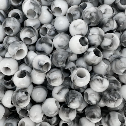 300 Acrylic Large Hole Beads for Crafts and for Hair 10mm x 12mm Acrylic Barrel Beads with 5.7mm Large Hole, Glossy Primary Assortment