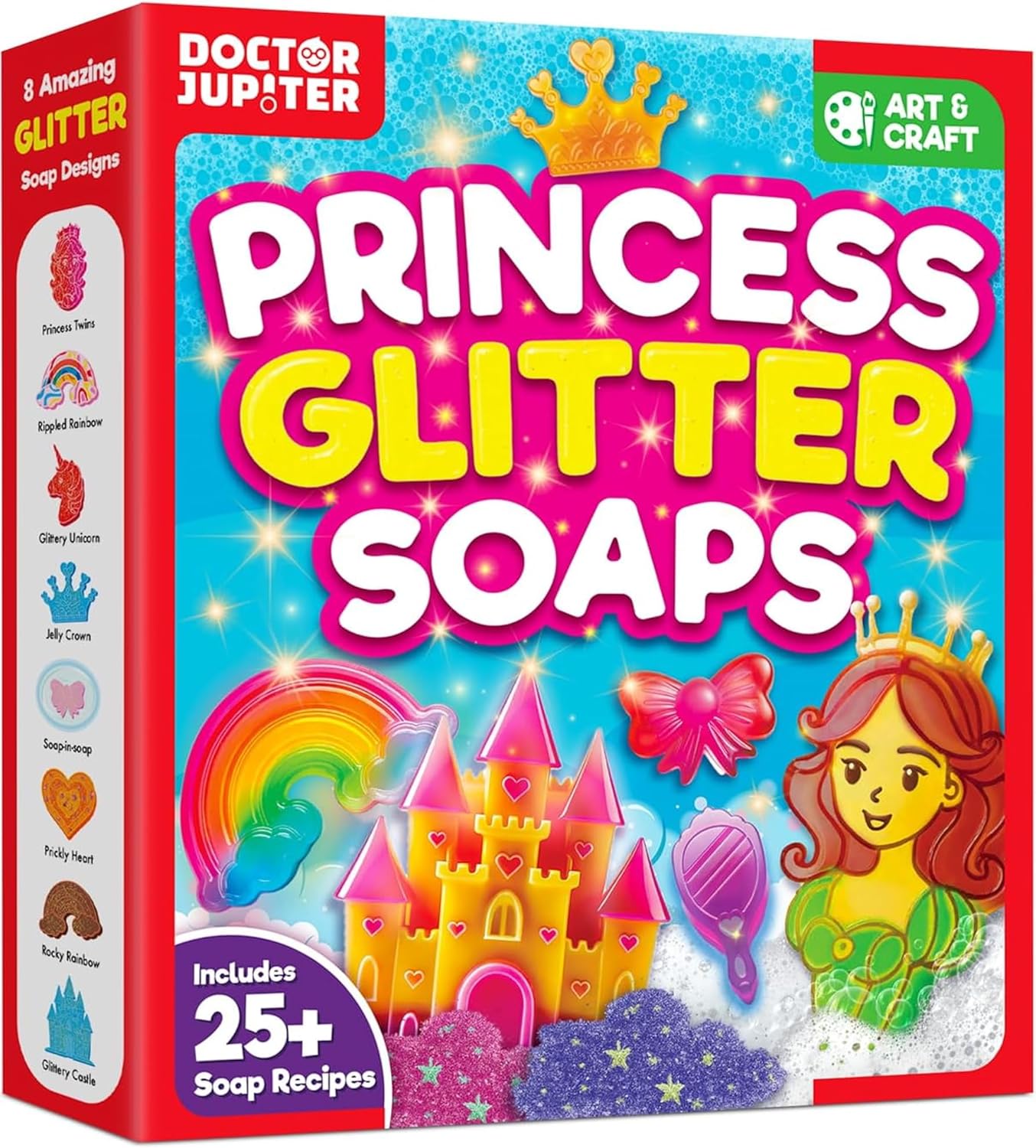 Doctor Jupiter Glam Science, DIY Makeup Craft Kit for Girls Ages 6+ | 50+ Beauty Recipes - Make Your Own Makeup, Perfume, Lip Gloss, Bath Bomb| Birthday Gift Ideas for 6-7-8-9-10-11-12 Year Olds
