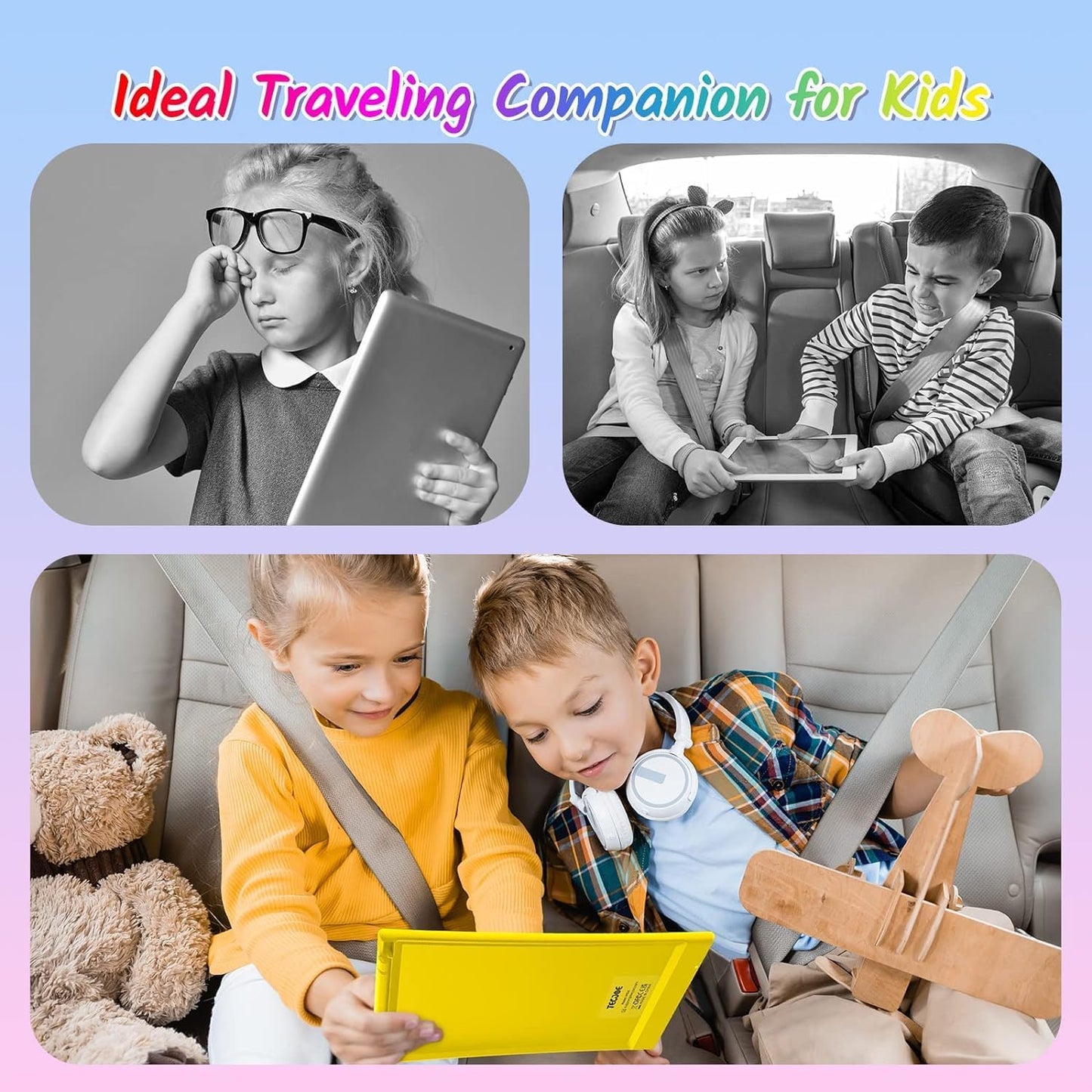 TECJOE 10 Inch 2 Pack LCD Writing Tablet, Colorful Doodle Board Drawing Tablet for Kids, No Mess Toddler Travel Learning Toys, Christmas Birthday Gifts for 3 4 5 6 7 8 Year Old Boys Girls Preschooler