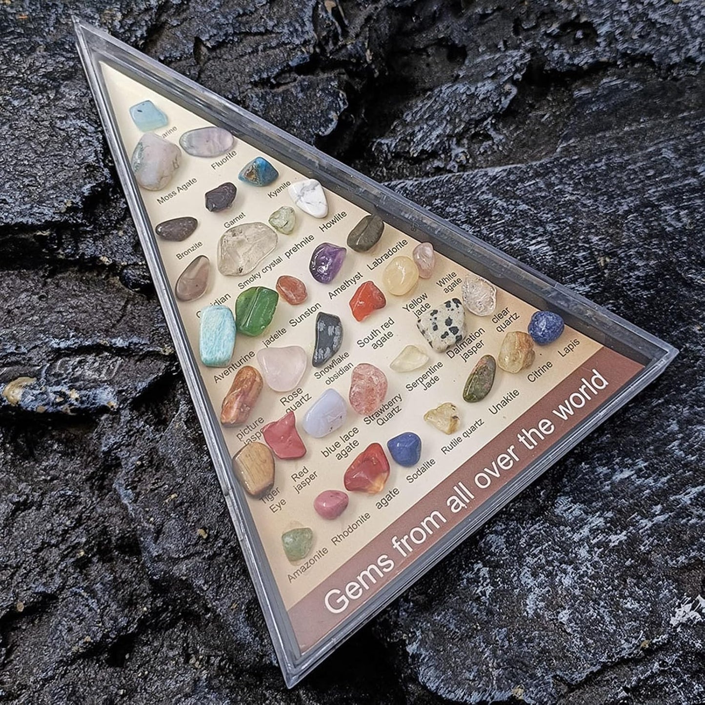 Natural Gem and Rock Collection 36 Kind Mineral Ore Collection Specimens Natural Crystal Specimens and Geology Gem Kit Educational Gift for Kids Student Champaign Gold