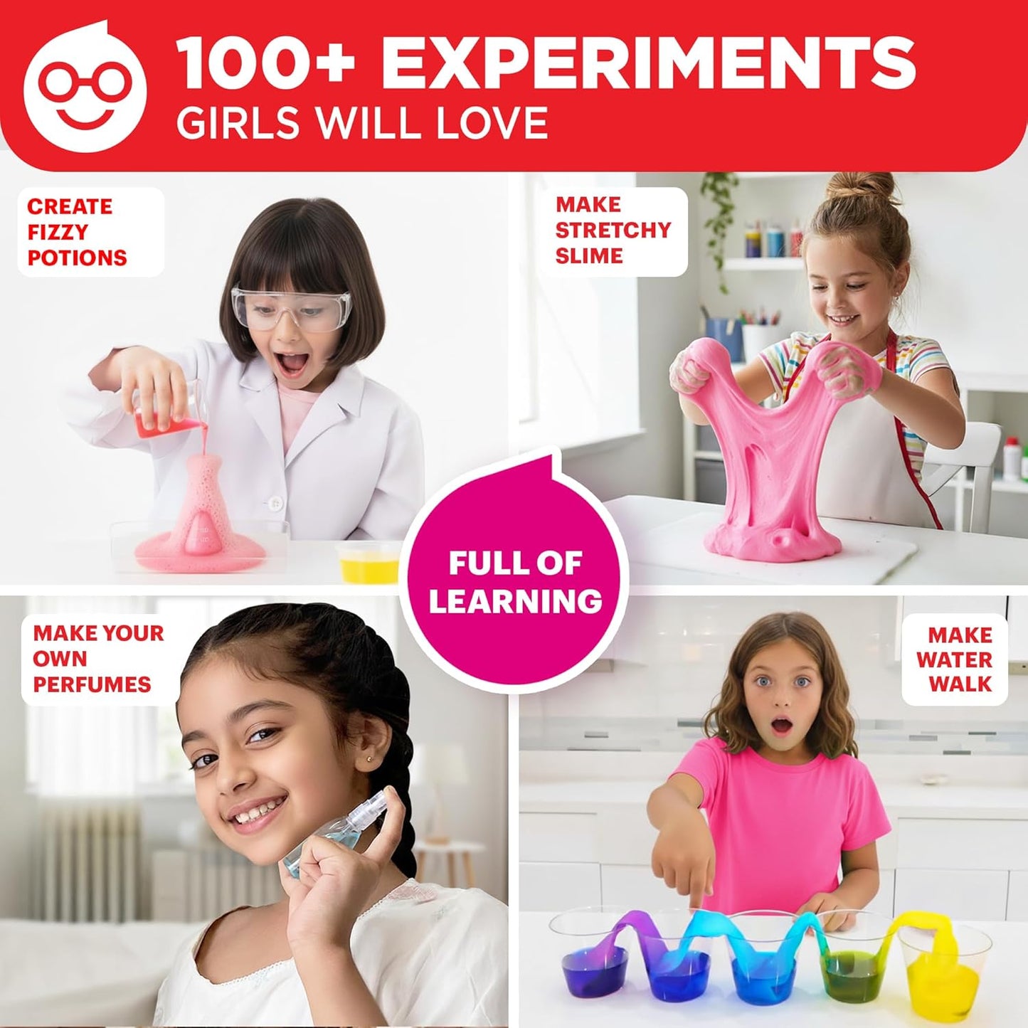 Doctor Jupiter Girls' Science Kit for Kids Ages 8-10-12-14 for 8,9,10+ Year Old Girls | Chemistry Set, STEM Toy Kit with 135+ Experiments | Learning & Educational Projects