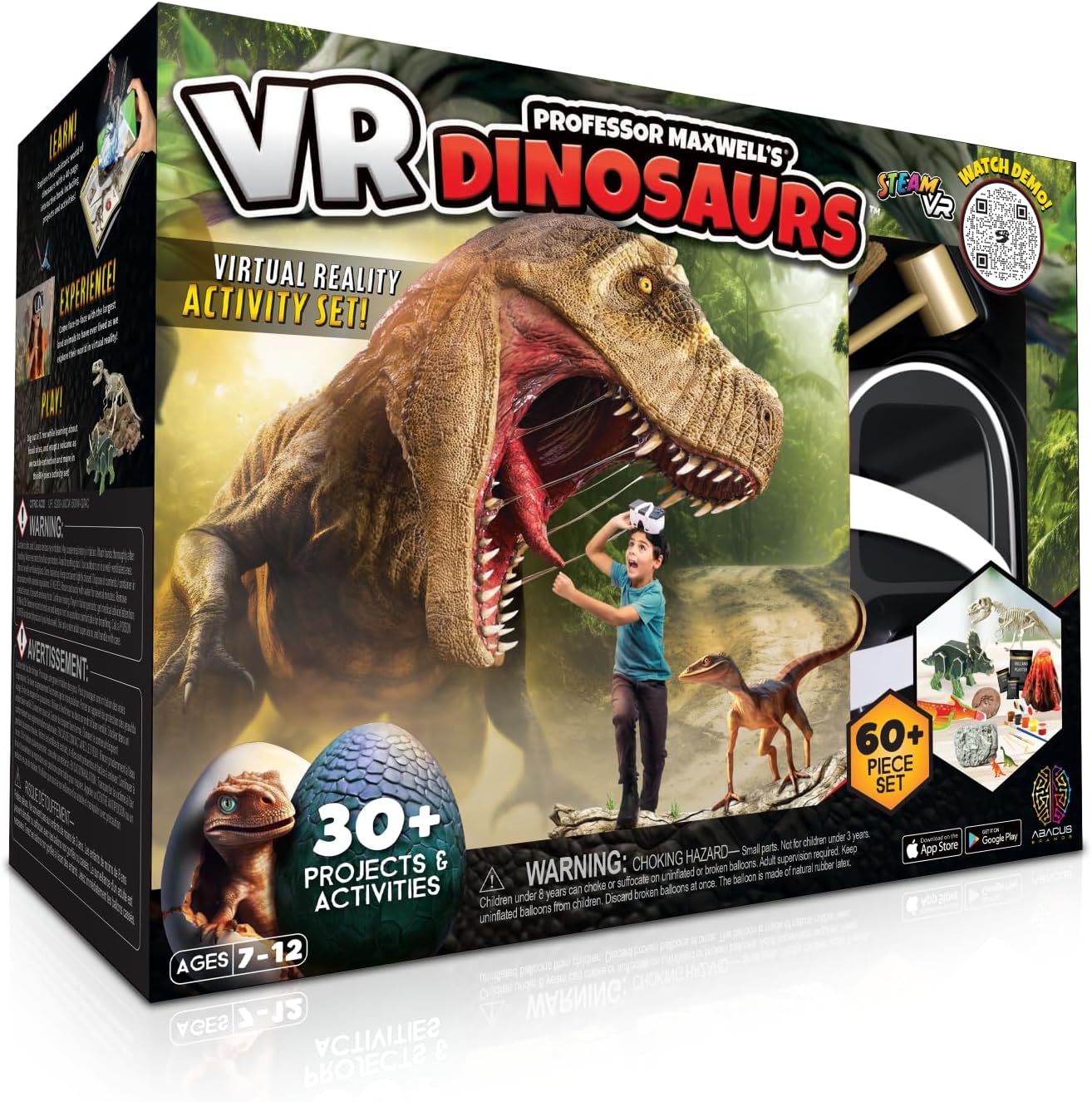 Professor Maxwell's VR Dinosaurs - Virtual Reality Kids Science Kit, Book and Interactive STEM Learning Activity Set (New Edition) - for Ages 7 and Up