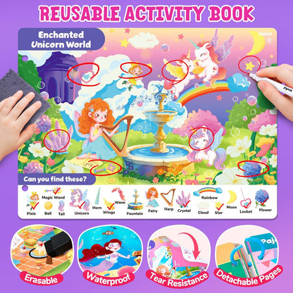 JoyCat Seek & Find Game Books - Preschool Learning Activity for Toddlers & Kids Ages 3-5, Travel Activities Toys for Road Trip Car Airplane, Busy Book, Birthday Gifts for Girls and Boys Ages 4-8