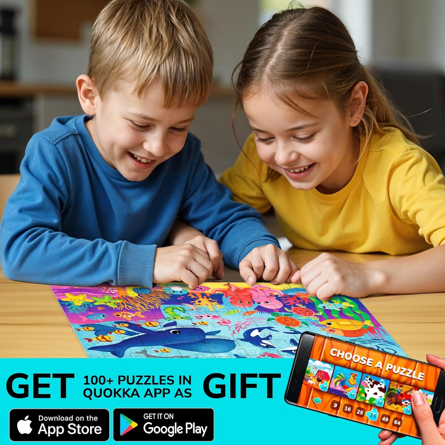 QUOKKA Puzzles for Kids Ages 4-6 – 60 Piece Jigsaw Puzzles for Toddlers Ages 3-5 with Unicorns – Quiet Time Toy for Preschoolers 2-4 – FSC Certified Educational Learning Game for Boys and Girls