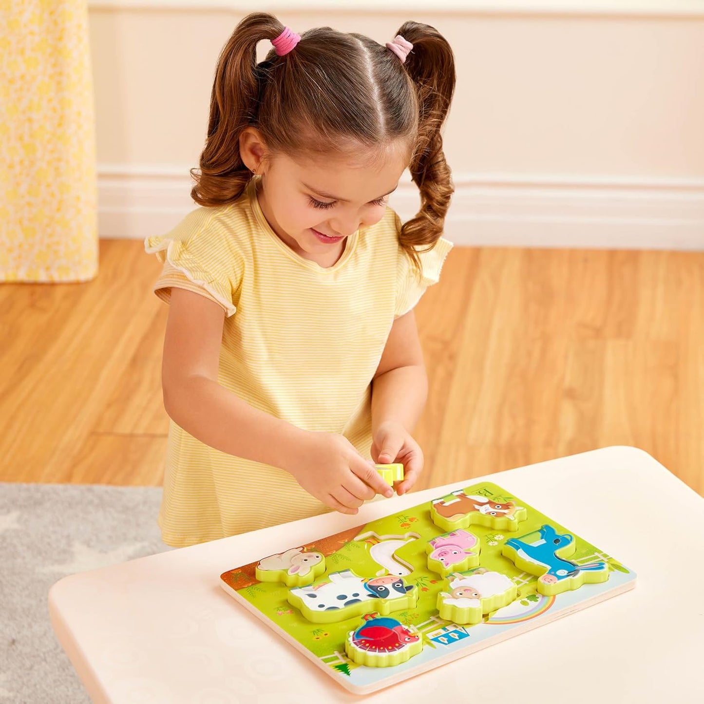B. toys – Peek & Explore – School BusChunky Puzzle for Toddlers,Educational & Developmental Toys for Kids – 2+ Years