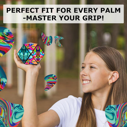 Shashibo Shape Shifting Box - Award-Winning STEM Fidget Toy with Ultra Strong Magnets - Puzzle Cube Transforms Into 100+ Shapes, Perfect Sensory Gift for Kids, Teens, and Adults (Cosmos)