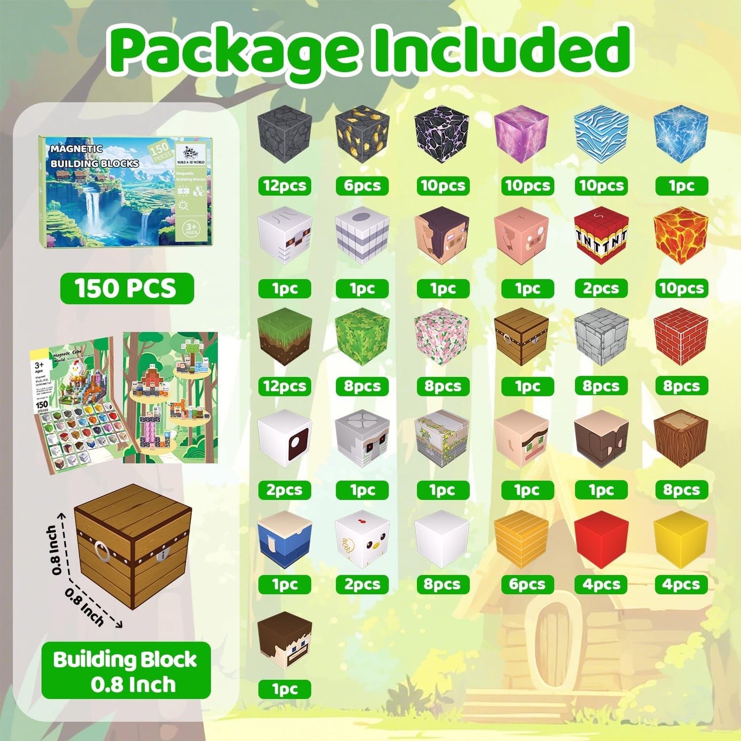Magnetic Blocks Toys for Kids, 100 PCS Building Blocks Cubes, Stacking Magnetic Tiles Toys for Kids Toddlers Boys Girls Ages 3 4 5 6 7 8-12 Birthday Gifts Party Supplies (Underworld)