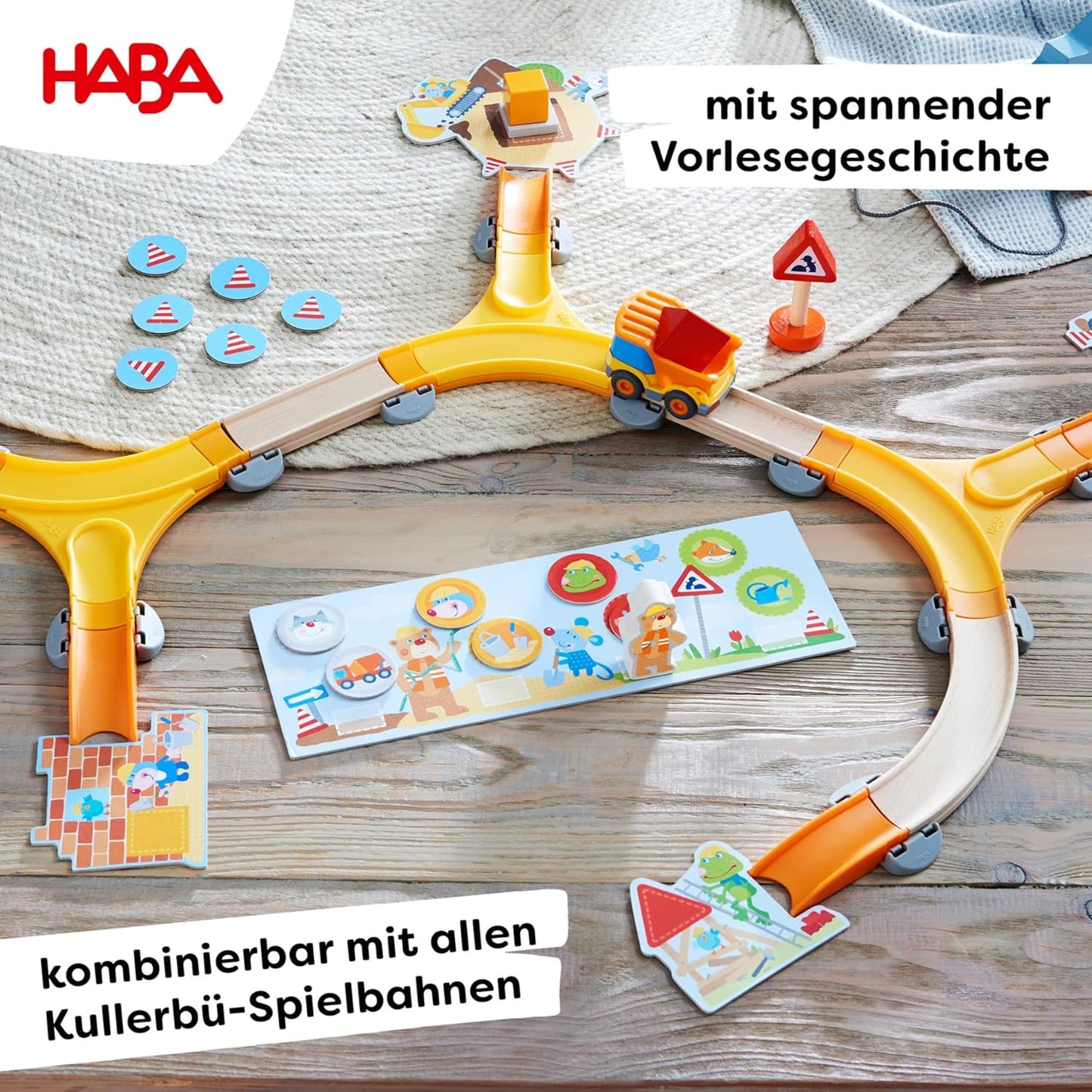 HABA My Very First Games Building Site, A Cooperative Learning Kids Game, Toddler Learning Activities & Games for 2+ Year Olds with Included Toy Truck