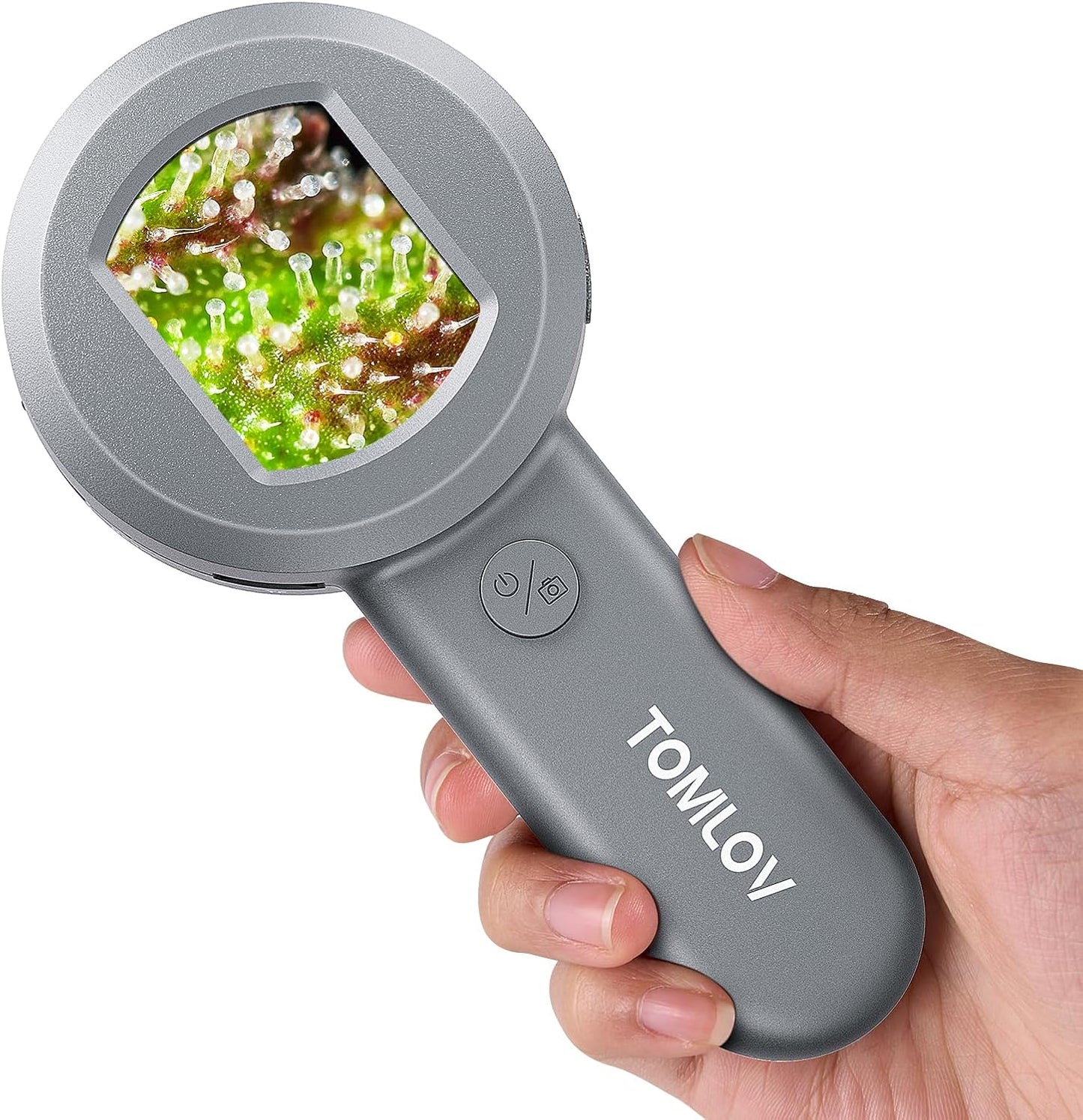 TOMLOV P10 Microscope for Adults Kids, Handheld Coin Magnifier with Light for Error Coins, Portable Trichome Magnifying Glass 100X, Collector Pocket Jewelers Loupe, Digital Microscope with 2" Screen