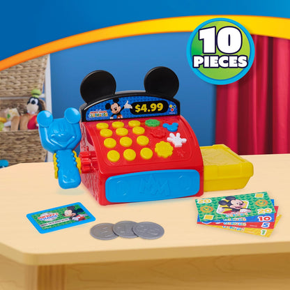 Disney Jr. Mickey Mouse Cash Register Playset – Interactive Pretend Play Toy with Sounds & Play Money, Fun Easter Basket Gift for Preschool Kids