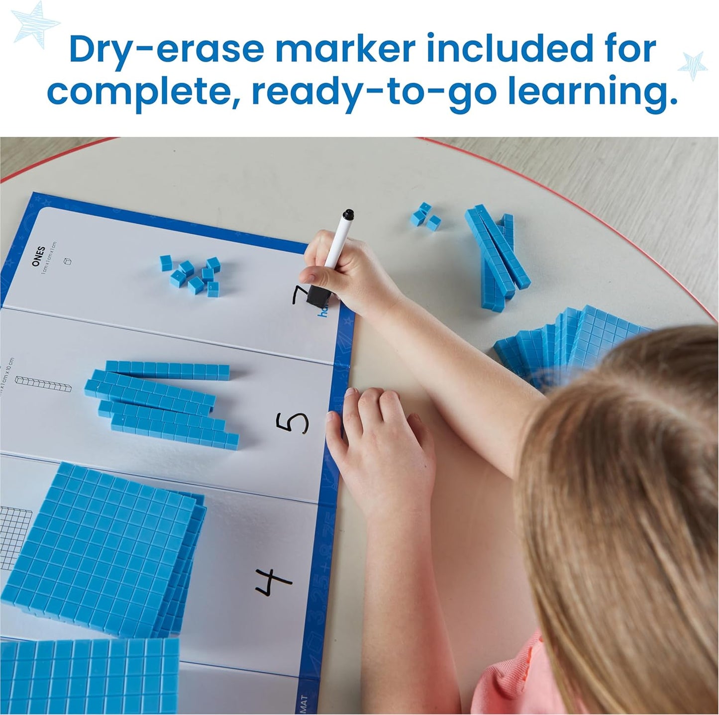 hand2mind Foam Base Ten Blocks Activity Set, Place Value Manipulatives, Base 10 Blocks for Math, Counting Cubes, Math Manipulatives 1st Grade, Small Group Classroom Must Haves (133 Pieces)