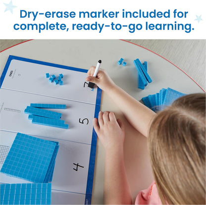 hand2mind Foam Base Ten Blocks Activity Set, Place Value Manipulatives, Base 10 Blocks for Math, Counting Cubes, Math Manipulatives 1st Grade, Small Group Classroom Must Haves (133 Pieces)