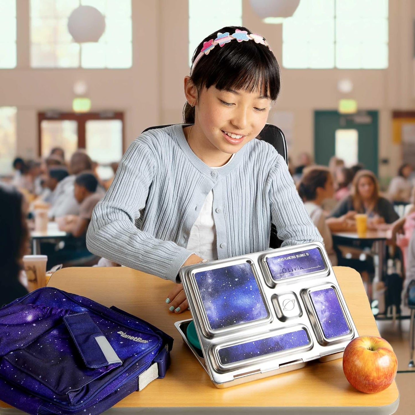 PlanetBox Rover Stainless Steel Bento Box Style Lunch Box Kit for Youth with 5 Compartments – Butterflies Edition includes Insulated Lunch Bag, Leakproof Food Containers & Matching Magnets