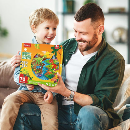 SYNARRY Solar System Floor Puzzles for Kids Ages 4-8, Large 70 Piece Jigsaw Puzzles for Kids Ages 4-6, Space Planet Astronaut Toys Puzzles, Preschool Learning Toys, Easter Basket Stuffers for Boy Girl