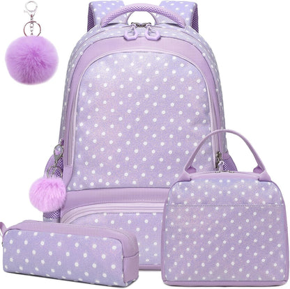 Girls Backpack for Elementary Unicorn Backpack Kids Backpack School Bookbag for Girls 3 in 1 Set Back to School