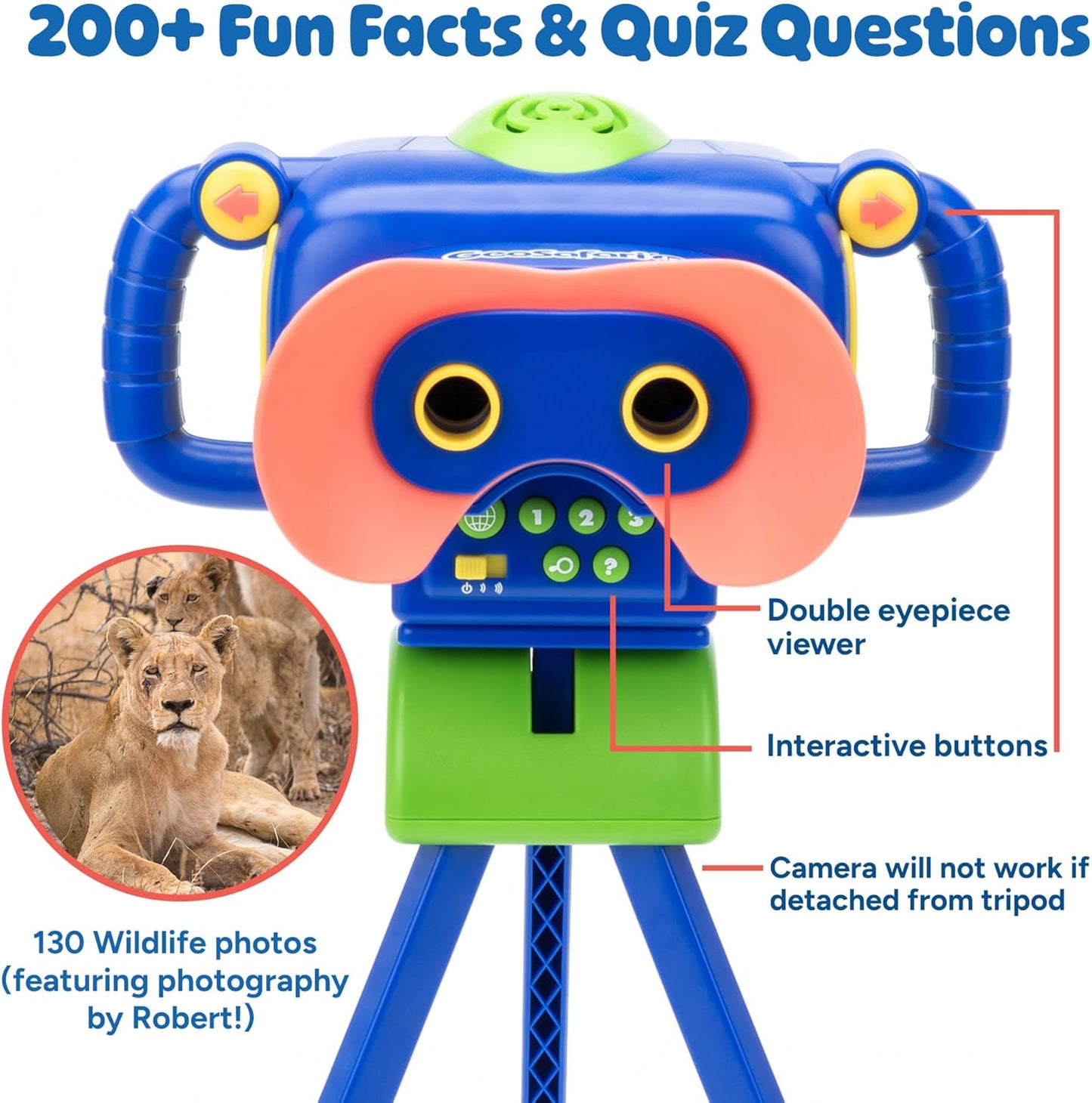 Educational Insights GeoSafari Talking Wildlife Camera - Preschool Science Learning Toys, Animal Science Stem Toy, Animal Facts with Robert Irwin, Interactive Educational Toys for 4+ Year Old Kids