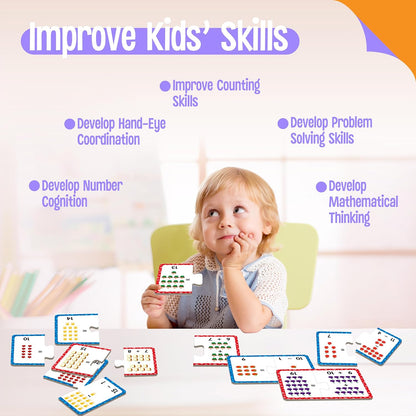24 Set Addition & Subtraction Puzzles, Self-Correcting Matching Adding and Subtracting Puzzles, Educational Math Games Calculation Activities, Math Learning Toys for Preschool Kids