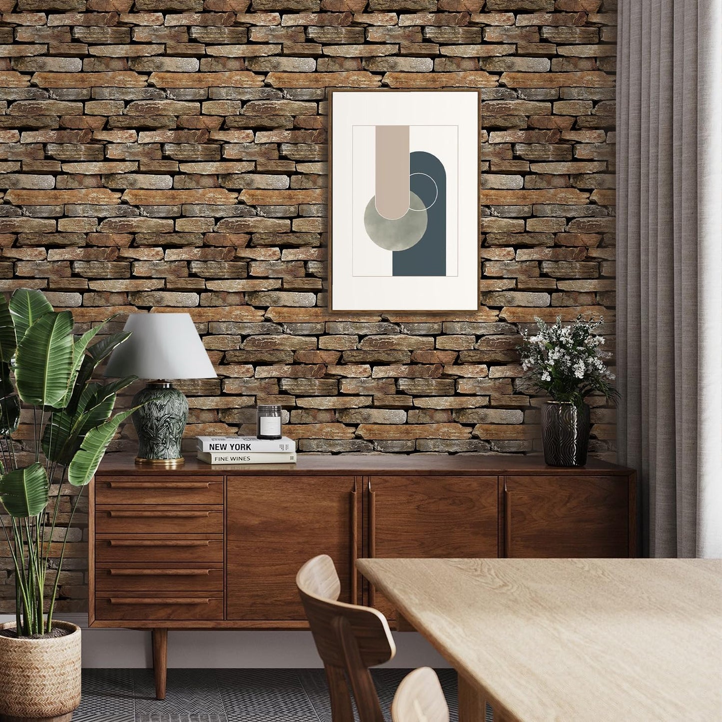 COMSTICKC 3D Faux Gray Stone Wall Sticker Peel and Stick Wall Panels,10 Pcs of 12"X12",Ultra-Light Thin PVC Decorative Tiles Rocks Stone Backsplash Interior Decor,Paintable
