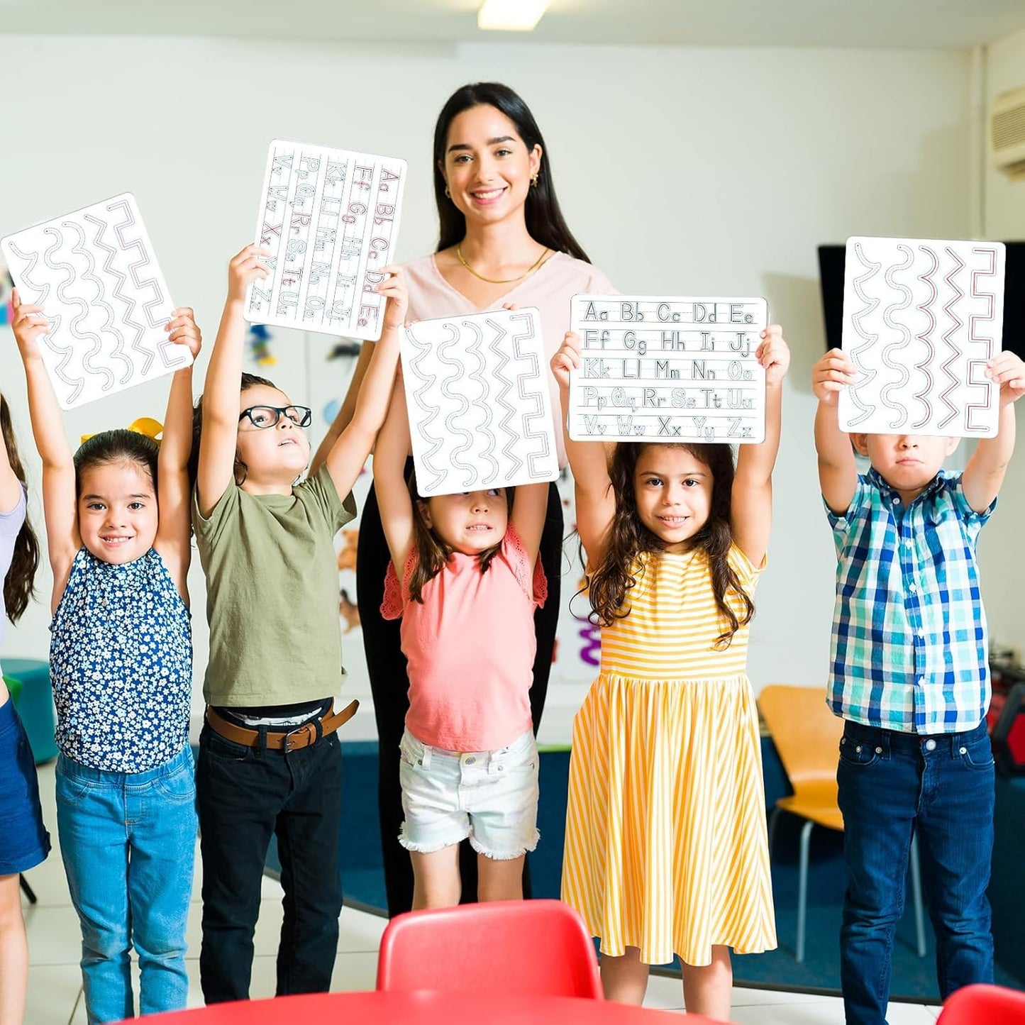 24Pcs Place Value Chart Dry Erase Flash Cards Double Sided Addition Subtraction Cardboard Math Whiteboard Math Manipulatives Teacher Portable Tool 12" x 9"