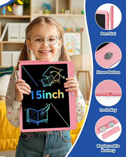 Bravokids Toys for 3-6 Years Old Girls Boys, LCD Writing Tablet 10 Inch Doodle Board, Electronic Drawing Pads, Educational Birthday Gift for 3 4 5 6 7 8 Years Old Kids Toddler (Blue)