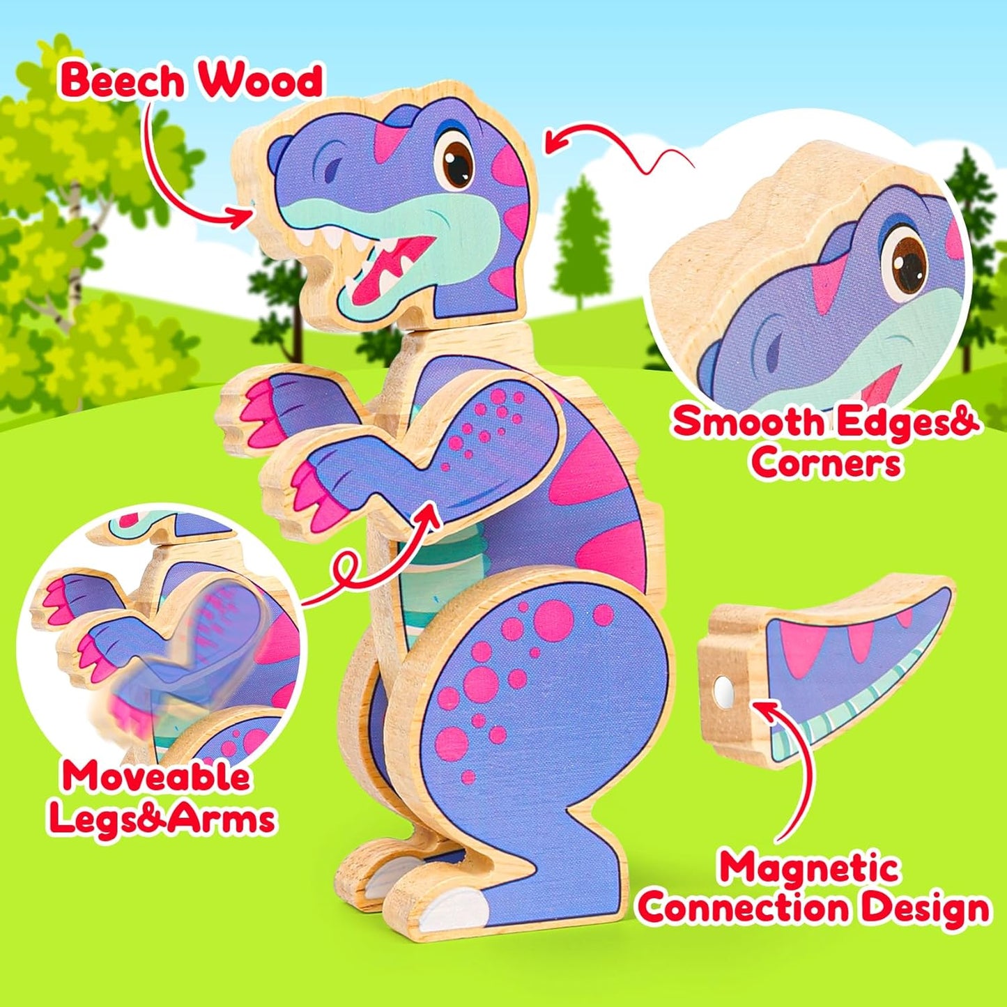 Robot Toys for Kids 3-5,Montessori Wooden Learning Toy with Take Apart Features Robots,STEM Educational Play Fine Motor Games for Toddler Boys Girls