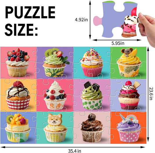 Jumbo Floor Puzzle for Kids,48 Piece Colorful Donuts Jigsaw Puzzles,Learning Educational Toys for Toddlers Ages 3-5,Children Easter Gift for Boy Girl Ages 4-8 (Donut)