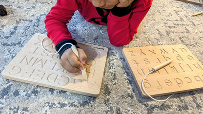 Montessori Alphabet Tracing Board | ABC + ABC| Lowercase + Uppercase Double Sided | ABC Letters| Alphabet Learning Toys 3+ Year Old Toddler Writing Tools Preschool Classroom Must Haves