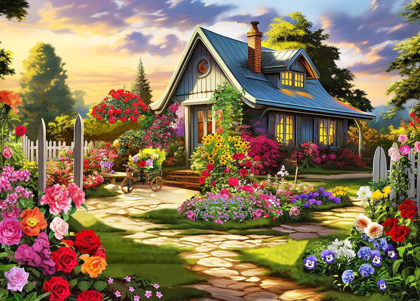 Jigsaw Puzzles for Adults 1000 Piece Puzzle for Adults 1000 Pieces Puzzle 1000 Pieces-Idyllic Rural Summer Landscape