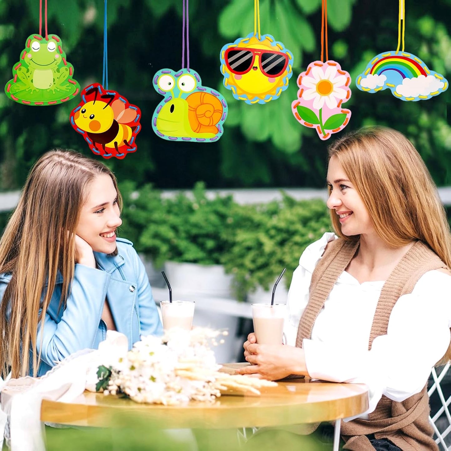 Springtime Lacing Cards for Kids 12 Packs Sewing Kits Rainbow Flower Butterfly Cardboard Sewing Cards Lacing Games for Developing Imagination School Learning Activity Supplies Spring Decorations