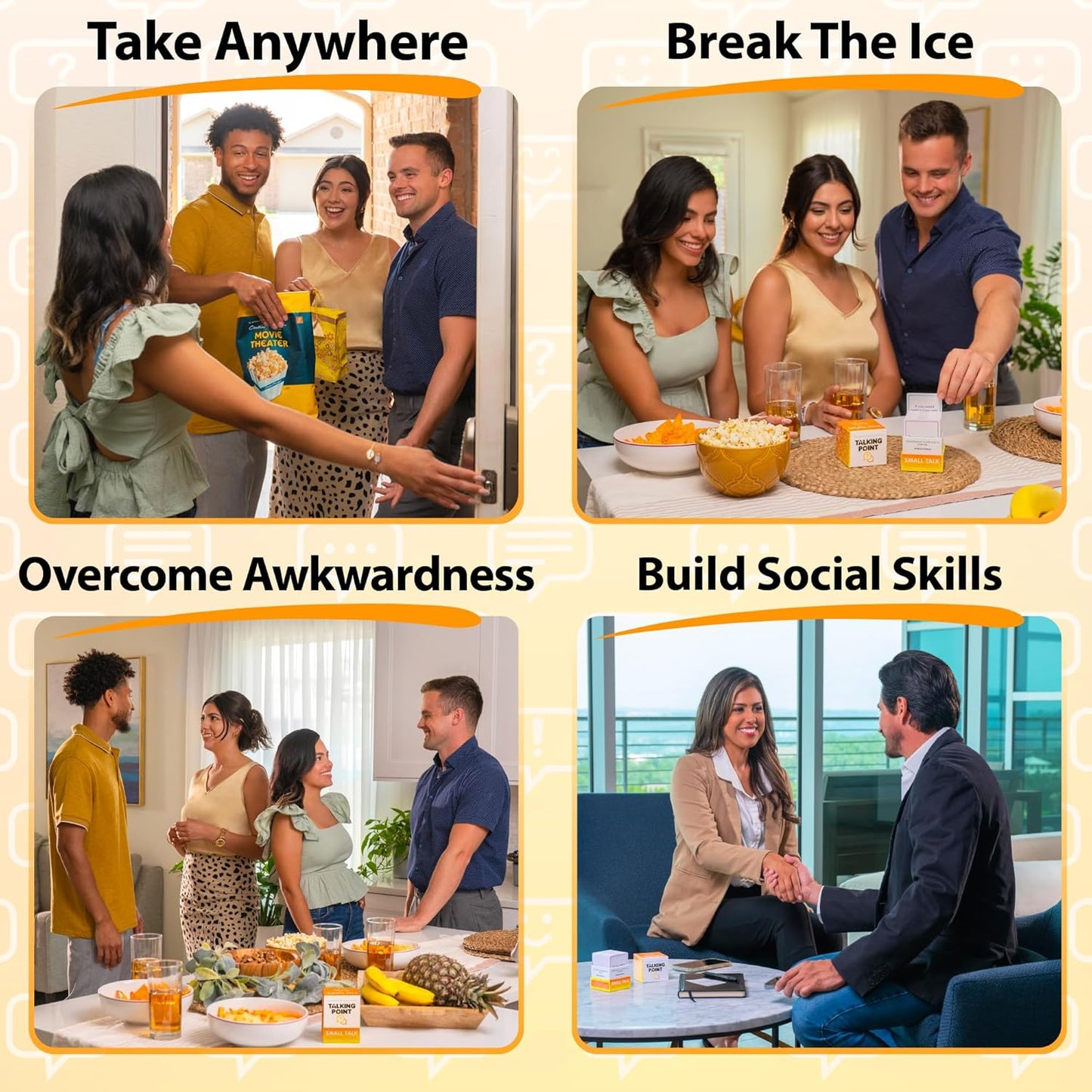 200 Icebreaker Conversation Cards - Improve Your Small Talk & Make Deep Connections - Perfect for Parties, Gatherings & More - Always Have Something to Say - Discuss Fun Questions & Interesting Topics