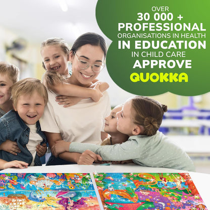 QUOKKA Puzzles for Kids Ages 4-6 - Set of 4x60 Jigsaw Puzzles for Toddlers 3-5 - Unicorn Princess Animals Toys for Children 6-8 yo - Gift Educational Game for Boys & Girls