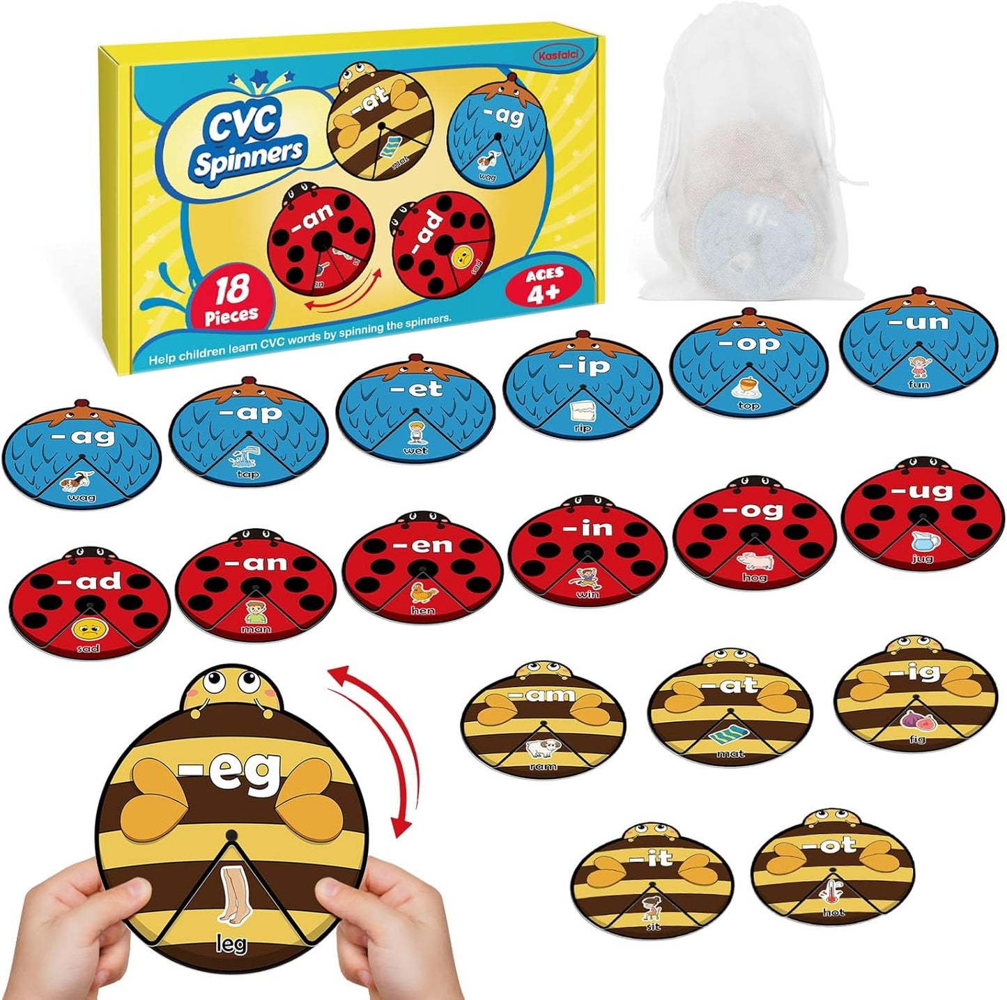 Kasfalci Life Cycle Toys for Kids,Animal Plant Insect Bug Ladybug Butterfly Tadpole to Frog Kit,Montessori Learning & Education Toys,Preschool Science Learning Activities for Toddlers,Board Card Games