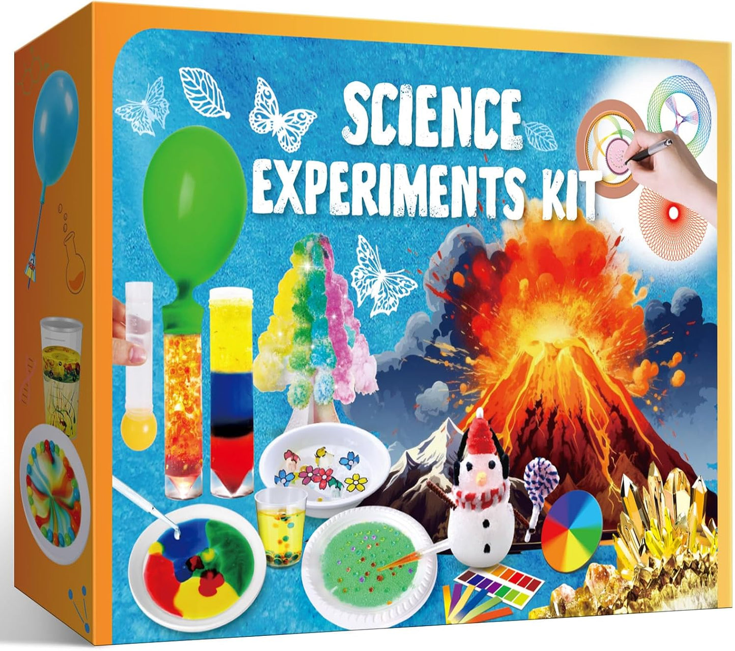 PATIFEED 110 Science Experiments Kit for Kids, Educational Science Lab Chemistry Set, Birthday Toys Gifts for Boys Girls, Volcano Eruption, Crystal