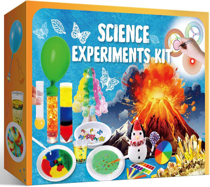 PATIFEED 110 Science Experiments Kit for Kids, Educational Science Lab Chemistry Set, Birthday Toys Gifts for Boys Girls, Volcano Eruption, Crystal