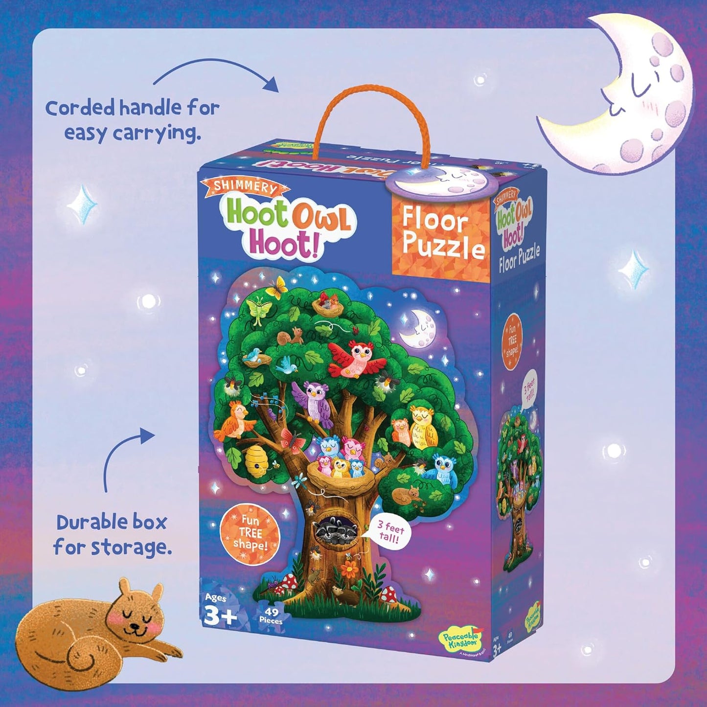 Peaceable Kingdom Hoot Owl Hoot Floor Puzzle – Giant Floor Puzzle for Kids Ages 5 & up – Great for Classrooms