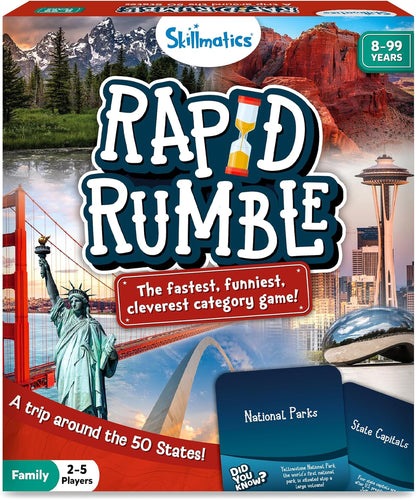Skillmatics Rapid Rumble - Fast-Paced Board Game for Kids, Teens & Adults, Fun for Family Game Night & Educational Toy, Quick-Thinking Card Game, Gift for Ages 6, 7, 8, 9 & Up