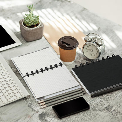 Discbound Notebook Refills for 11 Discs Notebooks 8.6 in x 12 in Letter Size 120 Sheets Multi-Subject Project Lined Pages Customizable Removable Pages(100 GSM) Heavyweight Planing Paper
