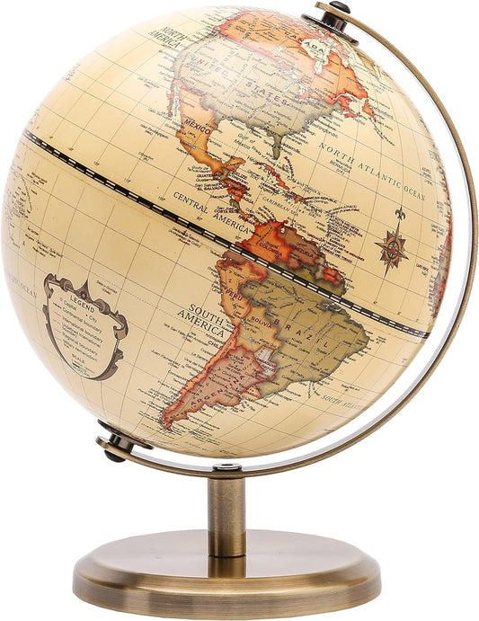 Political Globe Dia 5.5-inch / 14cm- Educational/Geographic - Stainless Steel Arc and Base - School, Home, and Office