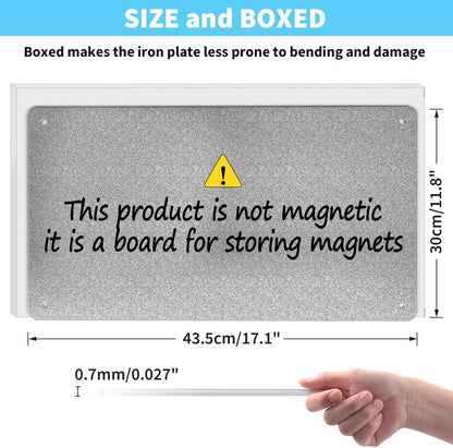 17.7" x 11.8" Black Metal Magnetic Board - Magnet Bulletin Board to Display Magnetic Letters Numbers Animal, Poetry, Spice Jars, Notes, Photos, Suitable for Wall, Refrigerator, Cubicle, Cabinet