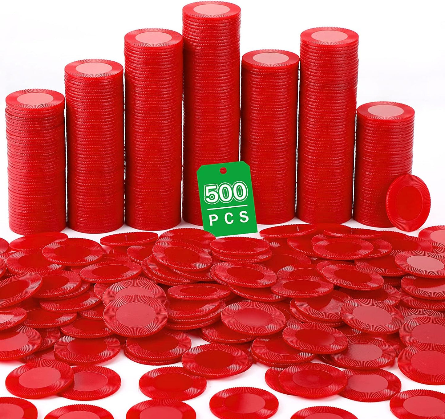 Leitee 500 Pcs Black Plastic Poker Chips Bulk 1.5 Inch Mini Bingo Chips Tokens Markers Blank Casino Counting Discs Learning Math Counters for Adults Interlocking Game Counting Reward Card