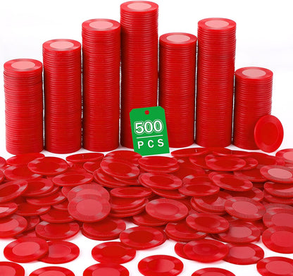 Leitee 500 Pcs Black Plastic Poker Chips Bulk 1.5 Inch Mini Bingo Chips Tokens Markers Blank Casino Counting Discs Learning Math Counters for Adults Interlocking Game Counting Reward Card