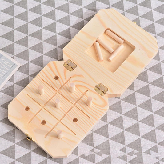 Wooden Pegboard Toy - 9 Hole Reaction Speed Board, 6.69x6.69x1.57 Inches Sensory Wood Game, Portable Cognitive Skill Development Multipurpose Usage Activity Tool | Elderly Adults Women Men Family