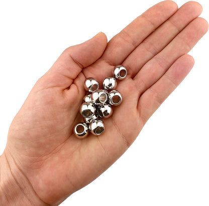 300 Acrylic Large Hole Beads for Crafts and for Hair 10mm x 12mm Acrylic Barrel Beads with 5.7mm Large Hole, Glossy Primary Assortment