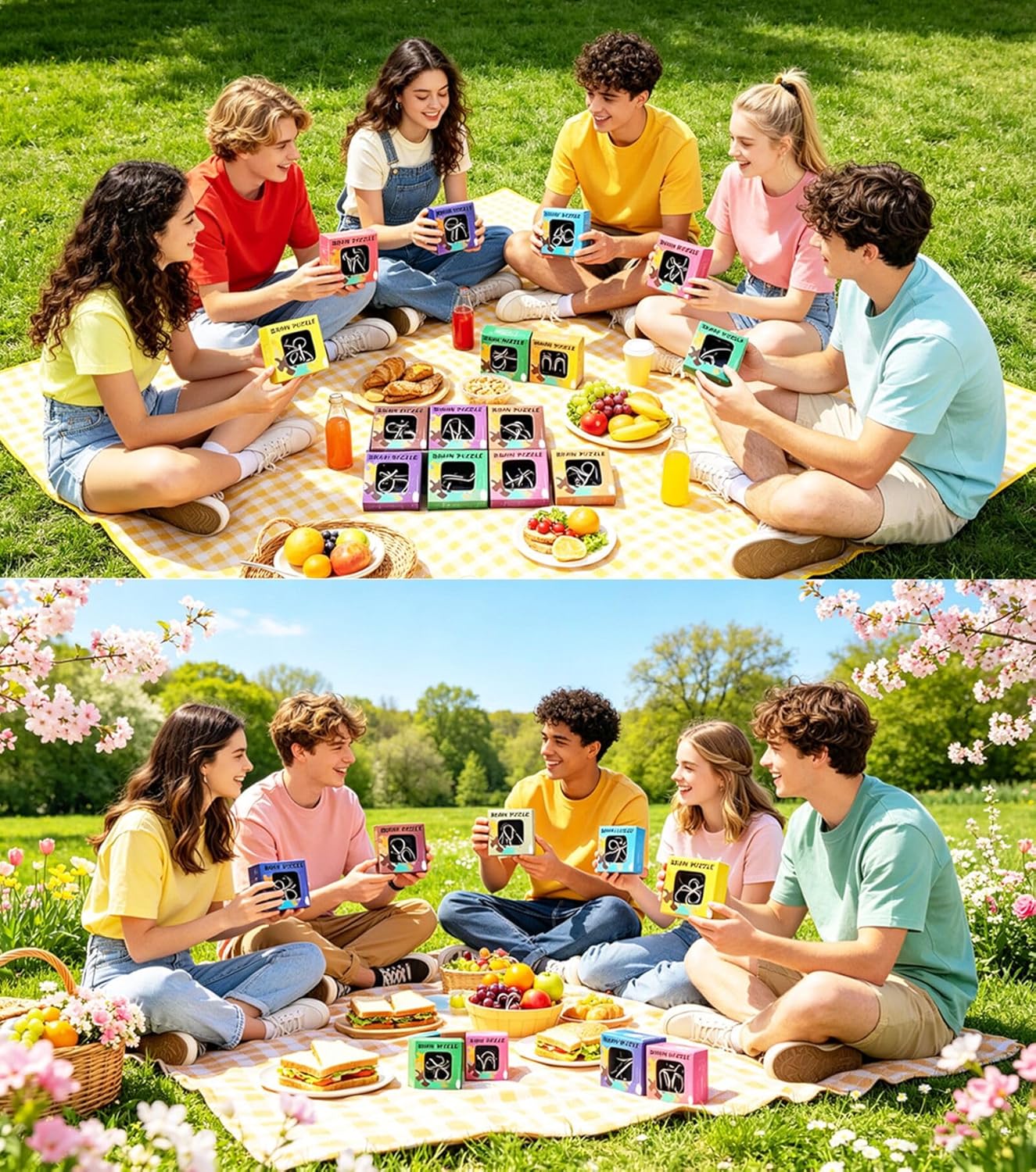 AHYUAN 24 Pack Metal Puzzles Brain Teaser IQ Wire Metal Puzzles for Adults Kids Teenagers Gifts Fidget Toys Educational Puzzle Games Toys Magic Trick Toy Party Favors for Kids Adults Challenge